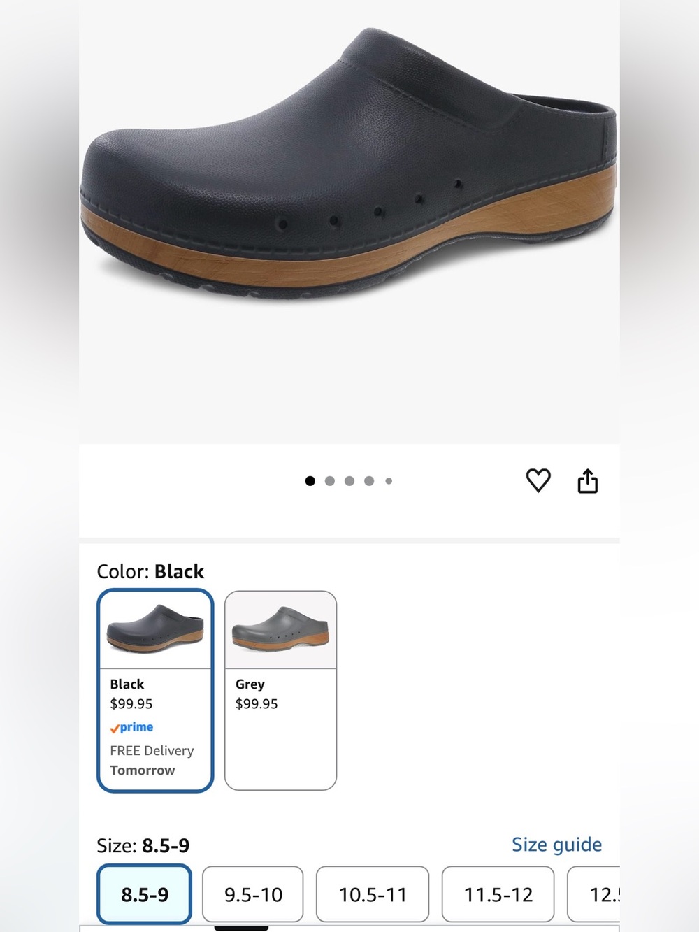 Dansko Men's Navy Upper with Brown Heel Trim Slip-On Clogs